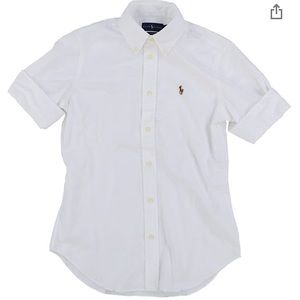 Womens Short Sleeve Oxford Shirt